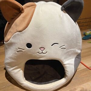 Cozy Cat Ear Pet Bed - Brown, White, Gray